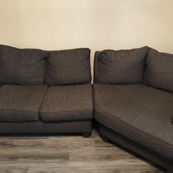 Charcoal/Black Sectional Couch 
