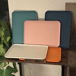 Multi Colored Food Trays Plastic
