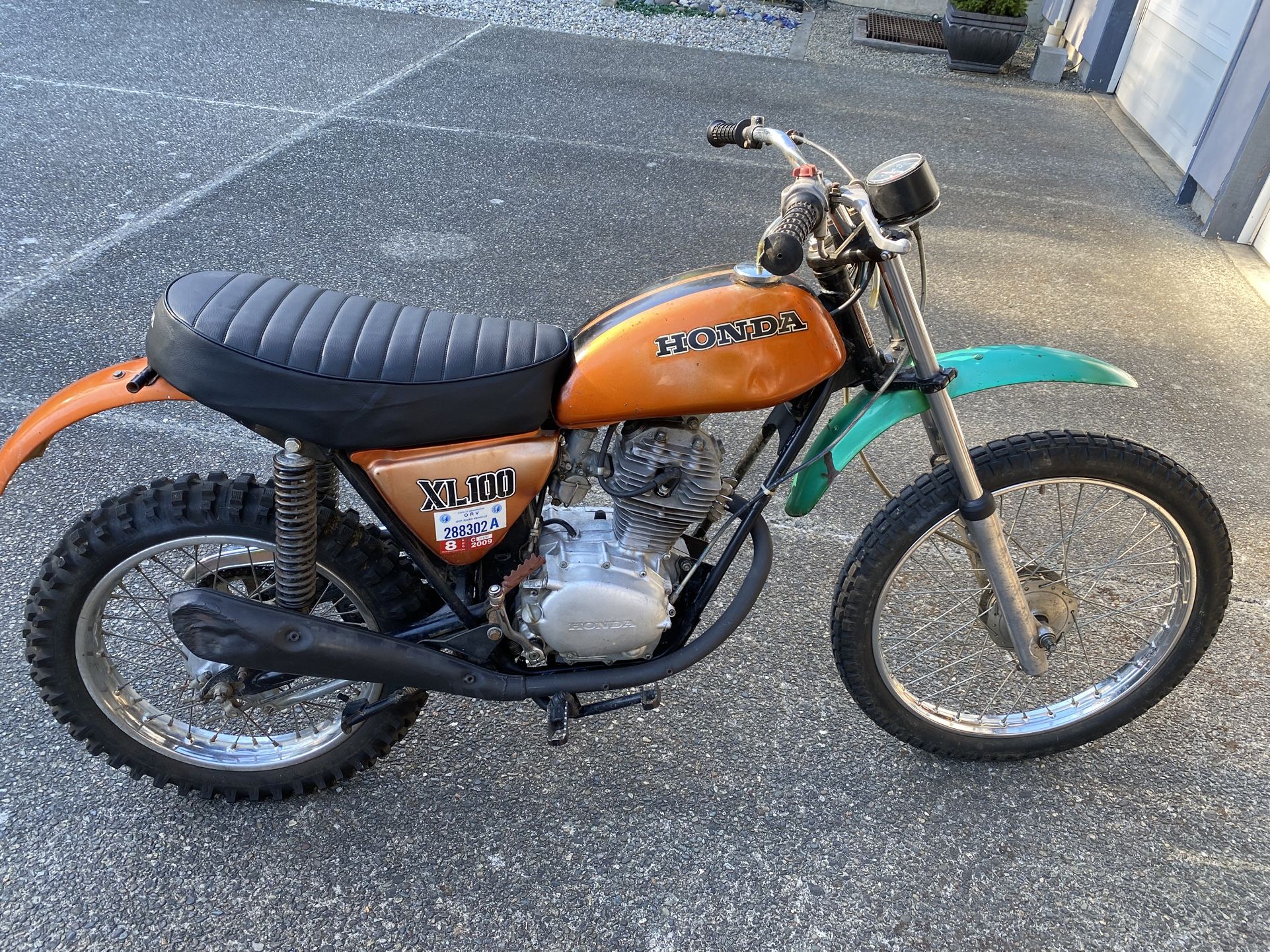 1974 Honda XL100 motorcycle with 125 motor starts first kick