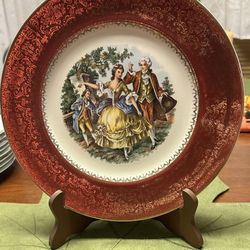 Vintage 23K Gold Imperial Salem China Plate - Courting Couple