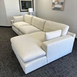 ELYZA LINEN 3-PIECE RAF CHAISE SECTIONAL