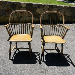 Pair of Windsor Style Hand-Painted Chairs