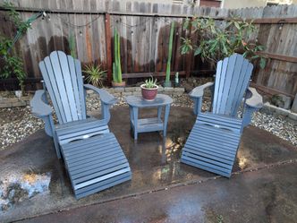 Adirondack Chair Set with Ottomans and Side Table
