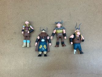 Dreamworks HOW TO TRAIN YOUR DRAGON “Human” FIGURES Lot of 4 👀 (please read description)
