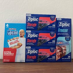 Ziploc storage freeze bag mr clean bundle