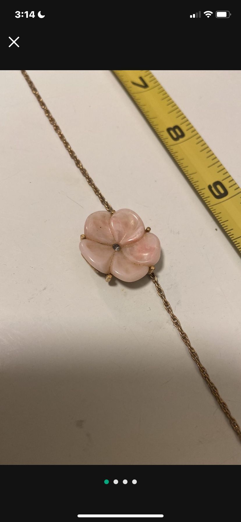 Vintage Avon Glass Plumeria Flower 17" Necklace