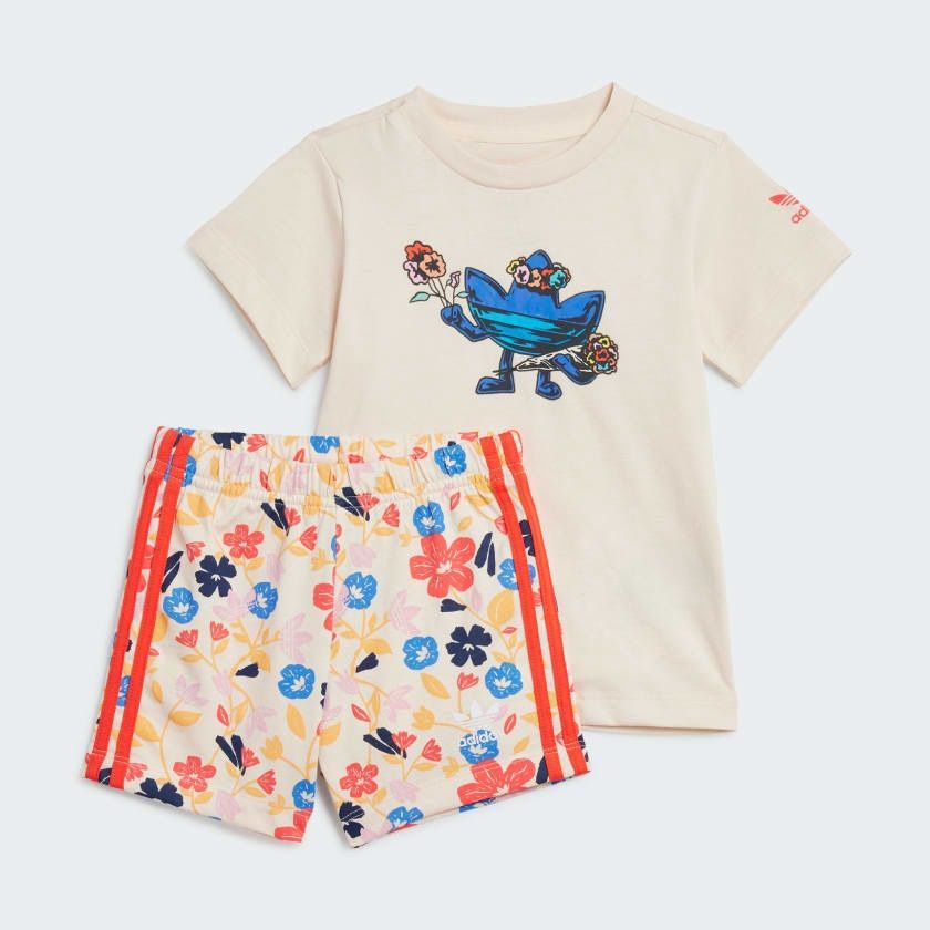 Adidas Kids Floral Short Tee Set Size 6-9M