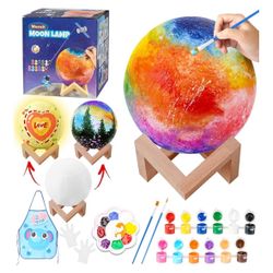 Paint Your Own Moon Lamp Kit,DIY 3D Moon Light Cool Galaxy Lamp