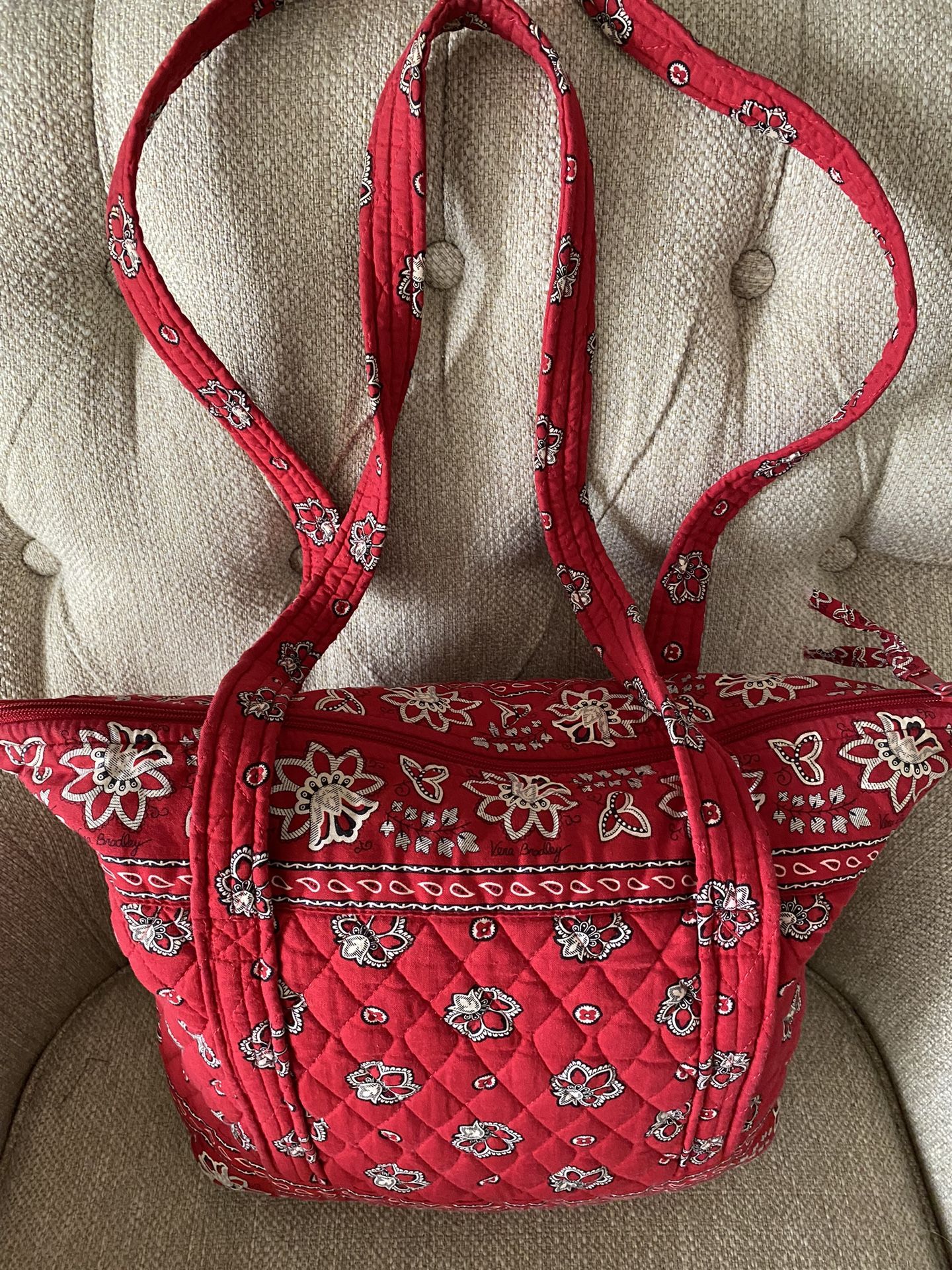 Classic Vera Bradley Red Bandana Tote Bag Handbag Purse