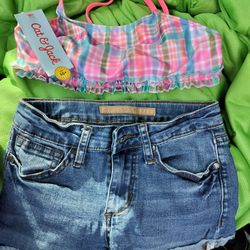 Girls Bikini Top And joes Brand Shorts