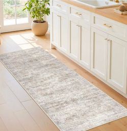 2x5 Rug Runners for Hallways Non Slip,Kitchen Rugs,Taupe
Washable Rugs for Kitchen,Entryway,Bedroom,Bathroom,Nursery Room,Thin,Soft Runner Rug,Stain R