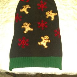 Gingerbread Christmas Dog Sweater Size Large