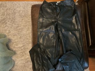 ARITZIA WILFRED FAUX LEATHER PANTS-BLACK