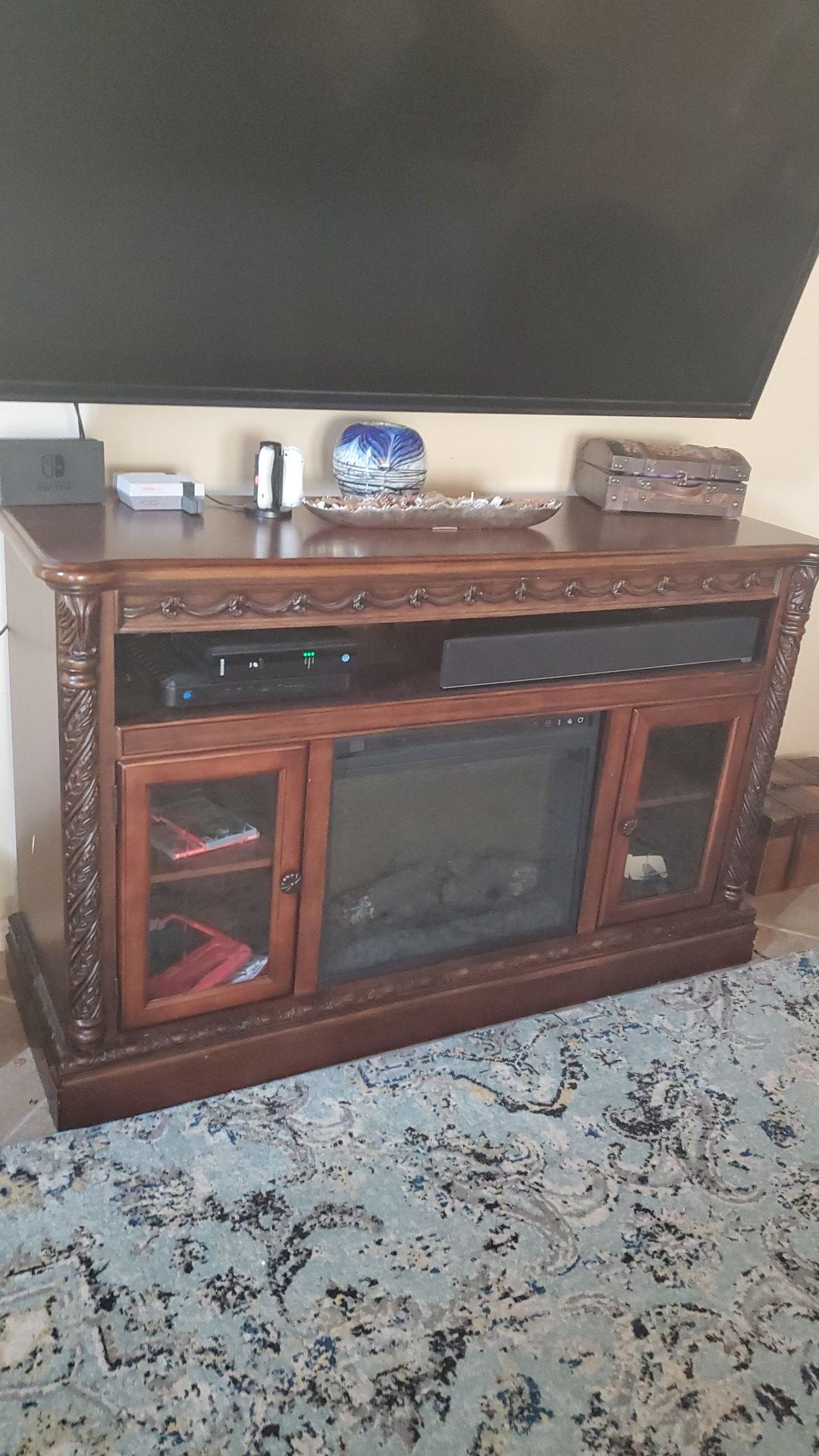 TV stand, entertainment center, fireplace