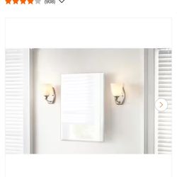 16 in. W x 26 in. H Rectangular Wood Composite Medicine Cabinet with Mirror