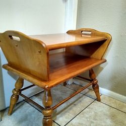 RARE 1950's VINTAGE COLUMBIA MFG. CO. PAIR OF 2 TIERED END TABLES. EXCELLENT CONDITION! SOLID! $80 For Both!
