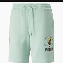 Puma x Haribo Cotton Shorts Green Men's Size Medium