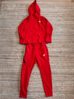 Nike Red Tracksuit Set Hoodie and Pants Size S