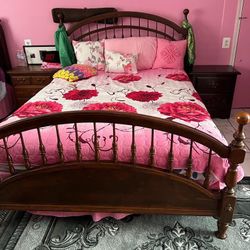 Two Queen Beds, One Full Bed all with Mattresses And Boxes, And Three Closets