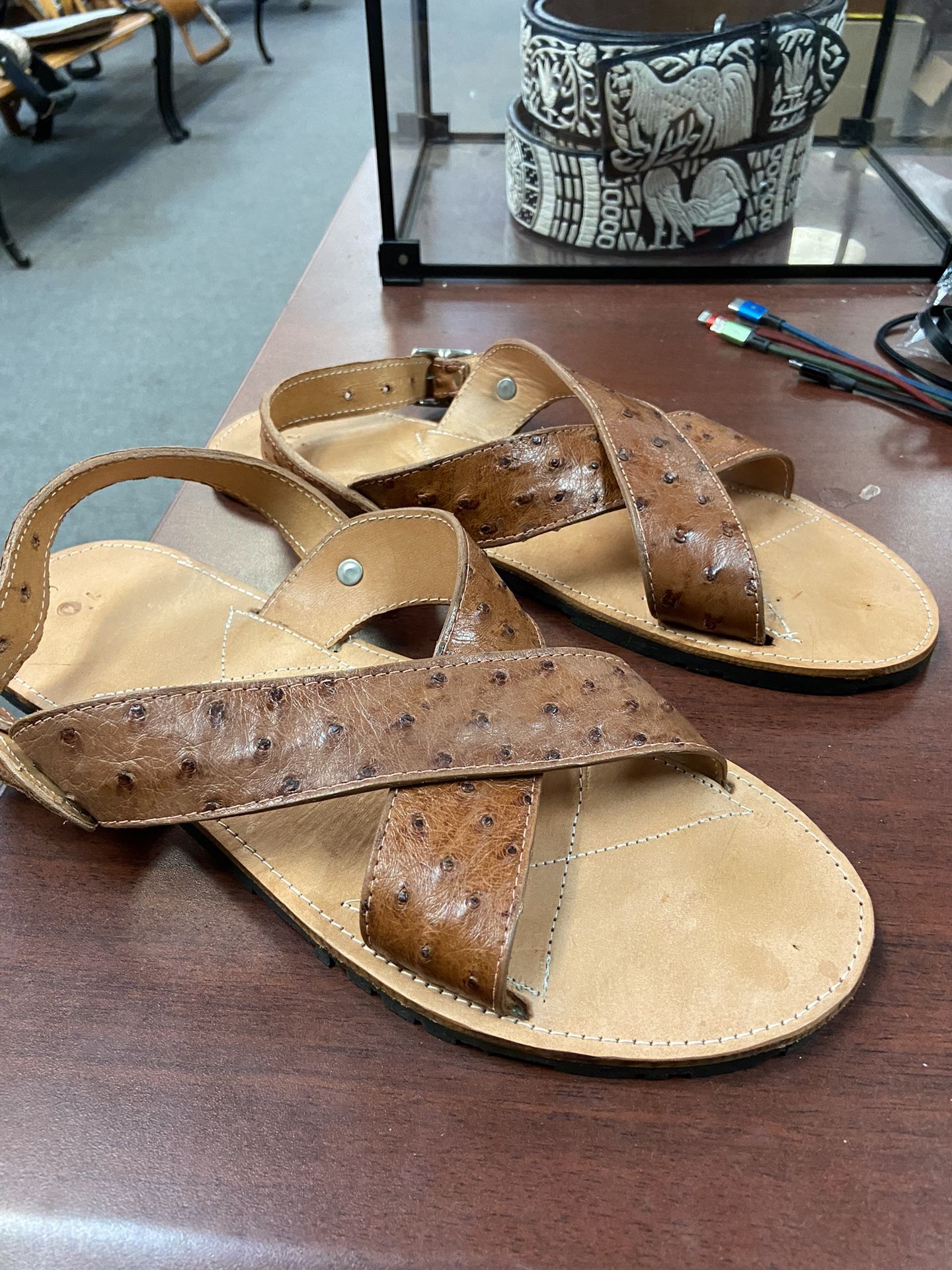 Nuevos Huaraches De Piel Original Cruzados Para Hombre