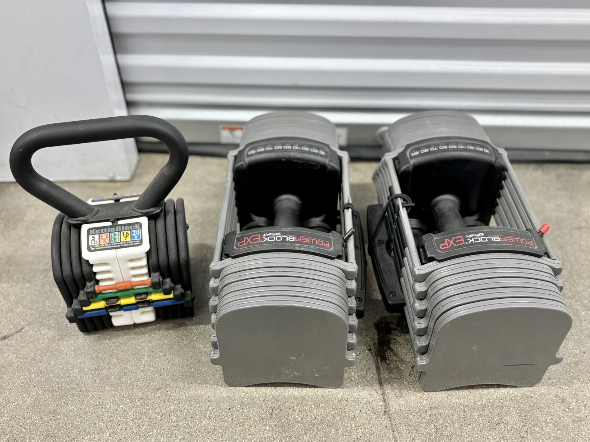 PowerBlock EXP Adjustable Dumbbells + KettleBlock
