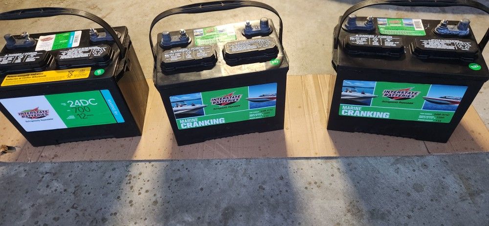 3 Interstate Marine/RV 12V Cranking Batteries