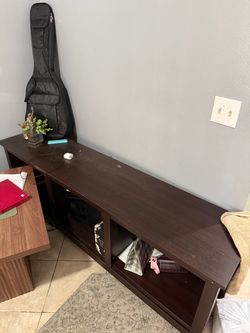 Dark Brown Wood TV Stand