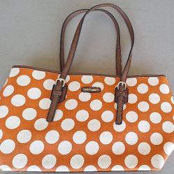 Orange & White Polka Dot Purse