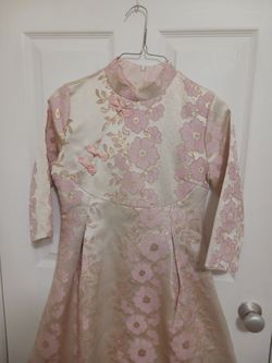 Chinese Dress Pink Embroidery