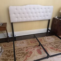 King Size Head Board And Metal Frame Like New