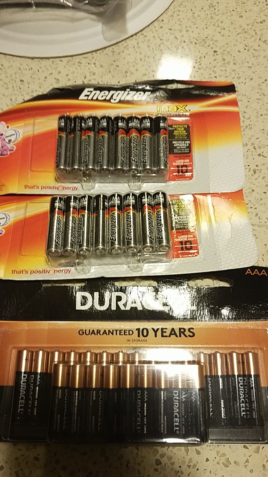 AAA Duracell and Energized Batteries