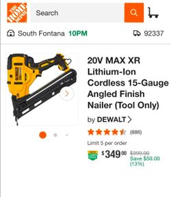 DEWALT 20V MAX XR 15-Gauge Finish Nailer
