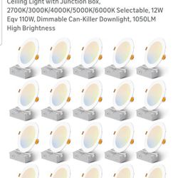 Amico 20 Pack 6 Inch LED Recessed Ceiling Light