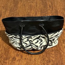 Locomote Leather Zebra-Print Tote Bag