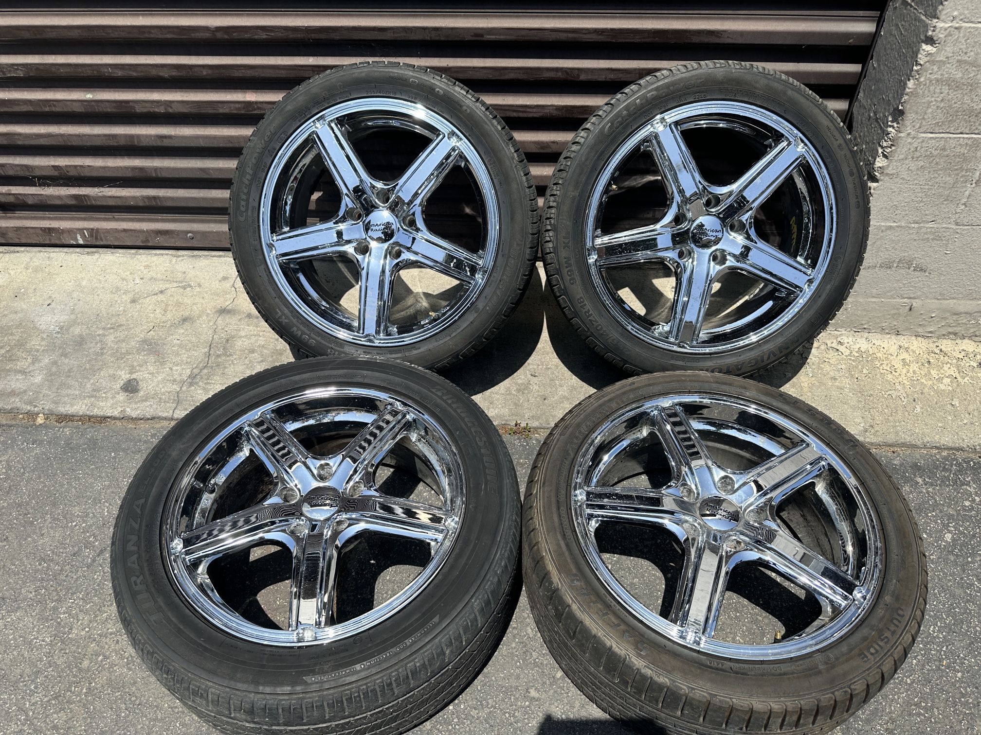 American racing 18 inch chrome wheels 5 on 120mm Chevy, BMW