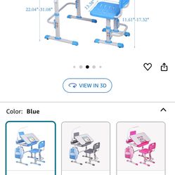 Kids Desk And Chair Set 