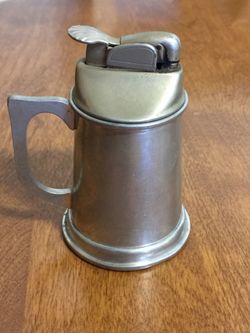Evans lighter with pewter beer mug base