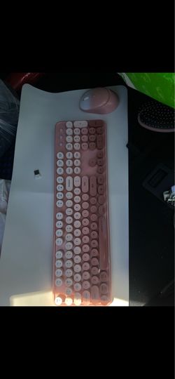 Pink Wireless Keyboard and Mouse Combo