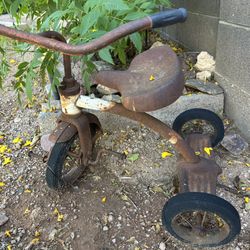 Vintage Child’s Tricycle, Scooter, Wheelbarrow Yard Art