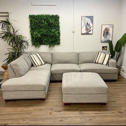 FREE DELIVERY Costco Sectional Couch w/ Chaise & Ottoman