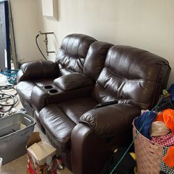 Leather Reclining Loveseat And Chair With Foot Store