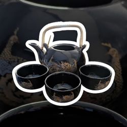Japanese Tea Pot With 3 Cups