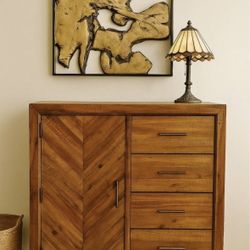 Vintage Mid-Century Modern Solid Wood Pantry Cabinet