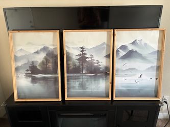 3-Piece Framed Mountain Landscape Canvas Art Set