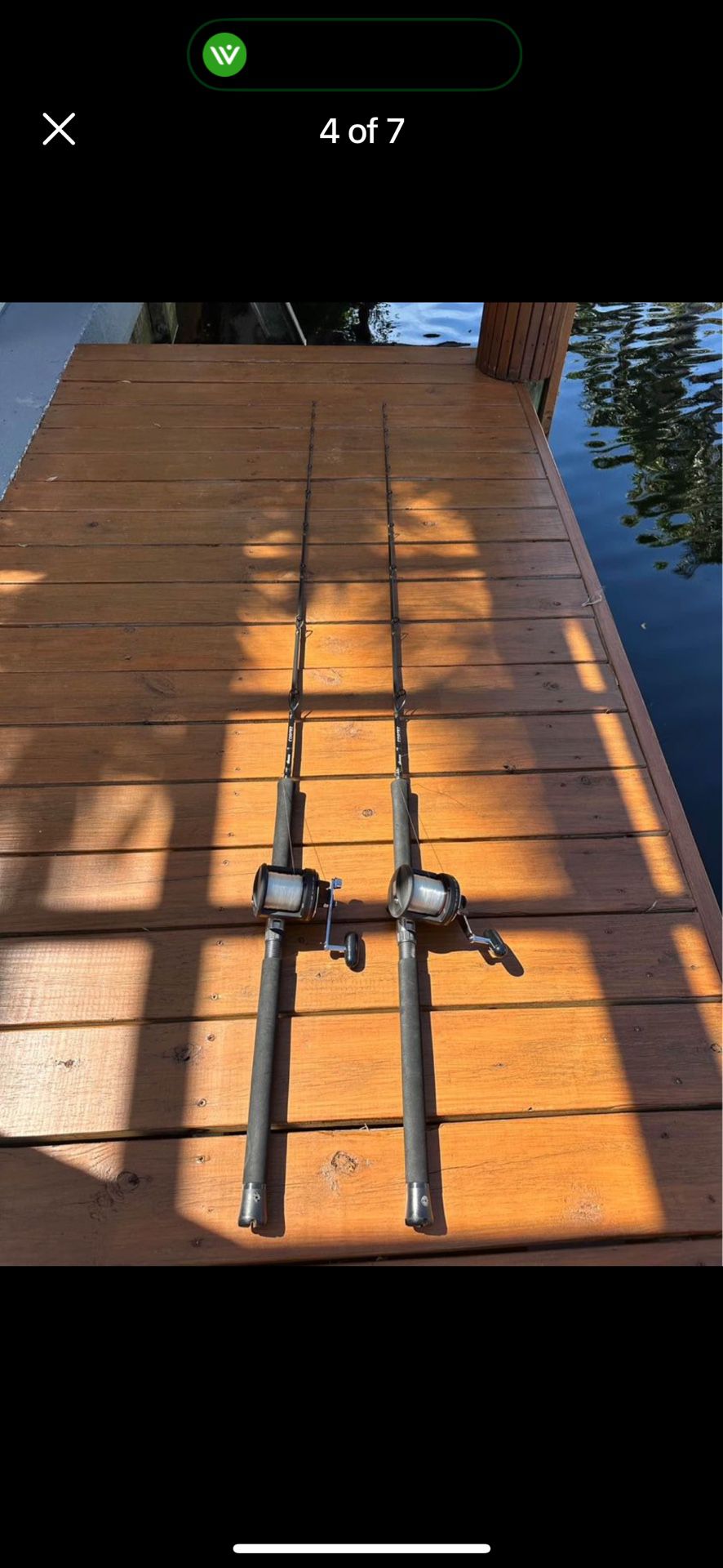 (2) Shimano TLD15 Fishing Reels on 7’ Okuma Cortez Rods