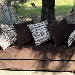 Sofa love seat brown