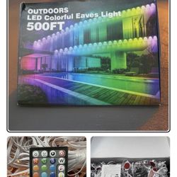 Smart RGB LED Outdoor String Lights | 50-500ft IP67 App & Remote Control | Music Sync Permanent for Halloween, Christmas & Party Decorations