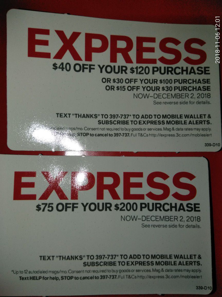 Express coupons