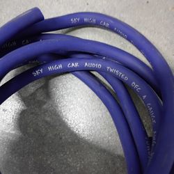 10.5 ft OFC 4 Gauge AWG BLUE Power Ground Wire Sky High Car Audio GA ft 