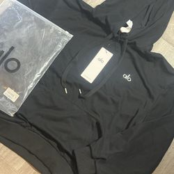 Alo Black Pullover Hoodie Size Small New With Tags